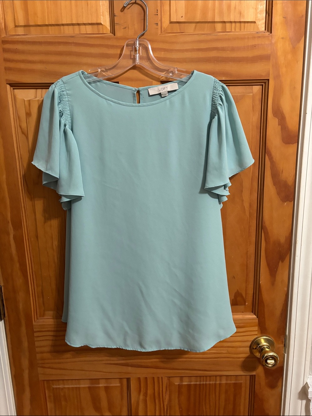LOFT Aqua Flutter Sleeve Shift Top